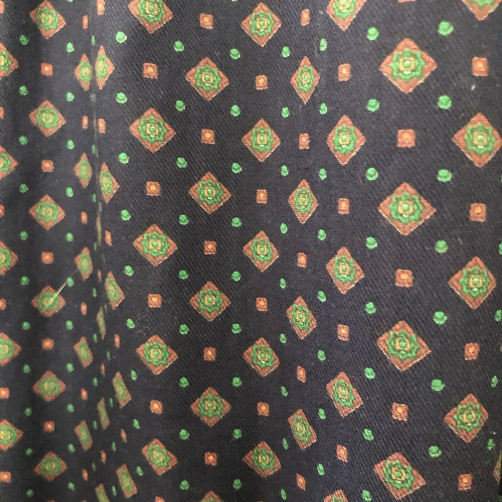 Vintage J Crew Navy Diamond Patterned Midi Skirt Size 10 - Picture 3 of 9